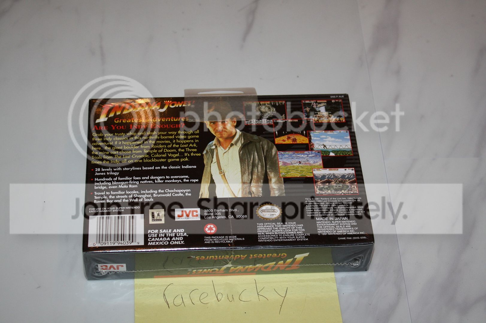 Indiana Jones' Greatest Adventures (Super Nintendo SNES) NEW SEALED V